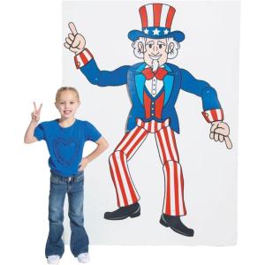 36″ x 66″ Patriotic Jointed Uncle Sam Cardstock Wall Cutout