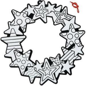 DIY Fuzzy Patriotic Wreath for Fourth of July – Makes 12 – USA Crafts for Kids and Fun Home Activities(Small)