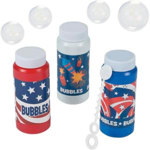 Fun Express – Patriotic Bubble Bottles 4 Oz. for Fourth of July – Toys – Bubbles – Bubble Bottles – Fourth of July – 12 Pieces