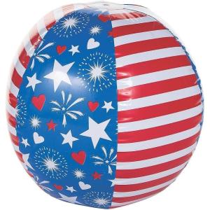 Fun Express – Patriotic Giant Beach Ball for Fourth of July – Toys – Inflates – Beach Balls – Fourth of July – 1 Piece