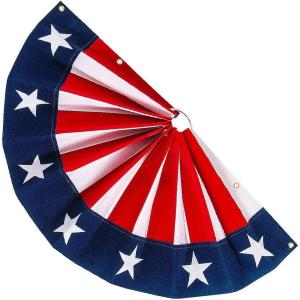 Fun Express 18″ x 9″ Patriotic Fan Drape Mini Flocked Bunting