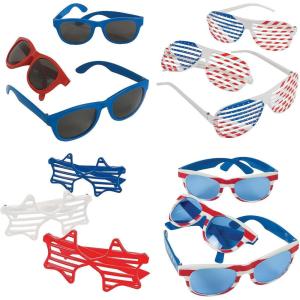 Fun Express Kids’ Patriotic Sunglasses Assortment Bulk 96 Pc Multicolor