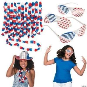 Fun Express Kids Patriotic Sunglasses & Leis Kit, 96 Pieces