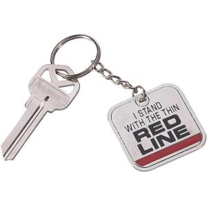 Fun Express Thin Red Line Keychains – Support Firefighters Apparel Accessories Patriotic Red Line Design – Ideal for Keys Bags or Backpacks – Perfect for Showing Firefighter Appreciation – 12 Pieces