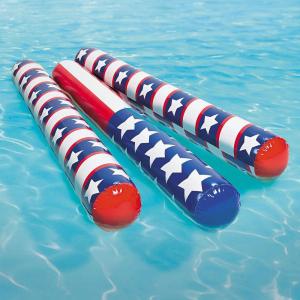 Inflatable Patriotic Pool Noodles – Set of 6, Each is 4 feet Long – Pool Toys and Fourth of July Summer Party Supplies