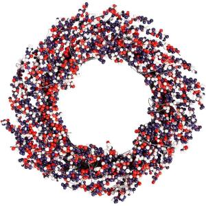 Light-Up Red White & Blue Patriotic Wreath