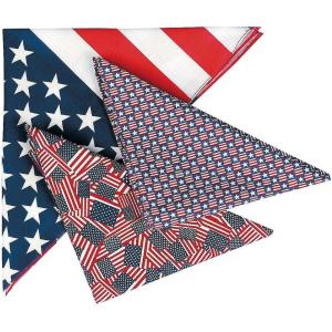 Patriotic America Flag Bandanna Assortment for Fourth of July – 12 Pieces