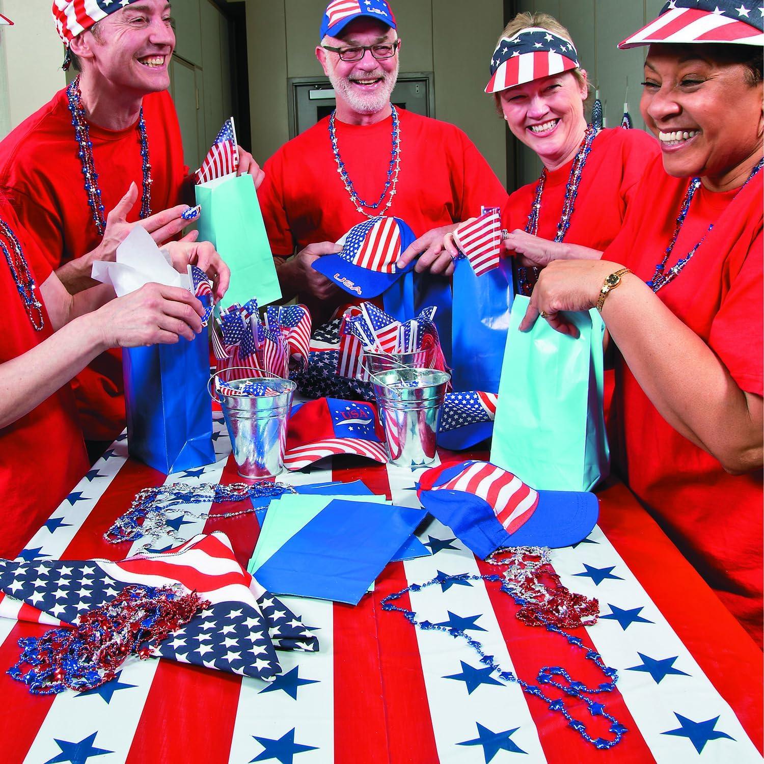 image:imageFun Express Patriotic Red Plastic 100ft Tablecloth Roll Disposable Quick Cleanup Rectangular AllSeason 40x1200in 245lbs