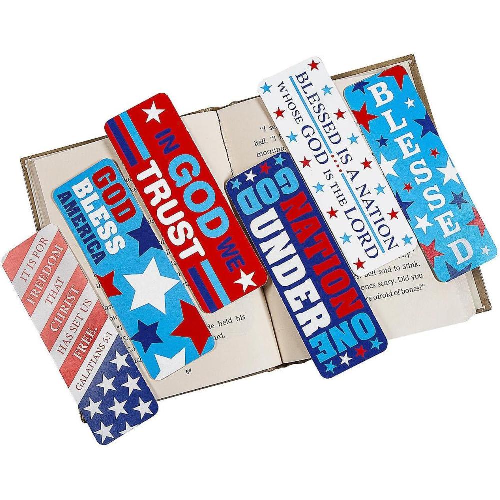 image:imageFun Express Religious Patriotic Bookmarks  Bulk 48 Pc