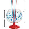 Fun Express – Patriotic Fish Bowl W/Straws for Fourth of July – Party Supplies – Drinkware – Sipper & Molded Cups – Fourth of July – 5 Pieces