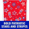 Fun Express Patriotic Nonwoven Drawstring Bags, Medium 12″ x 15″- 12 Pieces(Multicolor)