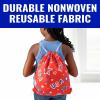 Fun Express Patriotic Nonwoven Drawstring Bags, Medium 12″ x 15″- 12 Pieces(Multicolor)