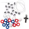 Fun Express REL Patriotic Pony Bead Bracelet CK – Craft Kits – 12 Pieces