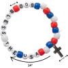 Fun Express REL Patriotic Pony Bead Bracelet CK – Craft Kits – 12 Pieces
