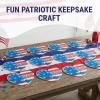Patriotic God Bless America Heart-Shaped Handprint Sign Craft Kit, Makes 12