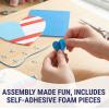 Patriotic God Bless America Heart-Shaped Handprint Sign Craft Kit, Makes 12