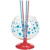 Fun Express – Patriotic Fish Bowl W/Straws for Fourth of July – Party Supplies – Drinkware – Sipper & Molded Cups – Fourth of July – 5 Pieces
