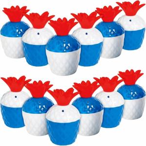 Fun Express – Patriotic Pineapple Molded Cups for Fourth of July – Party Supplies – Drinkware – Sipper & Molded Cups – Fourth of July – 12 Pieces