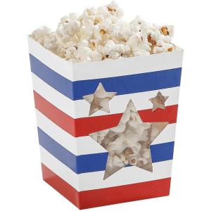 Fun Express Mini Patriotic Popcorn Boxes – 12 Pc