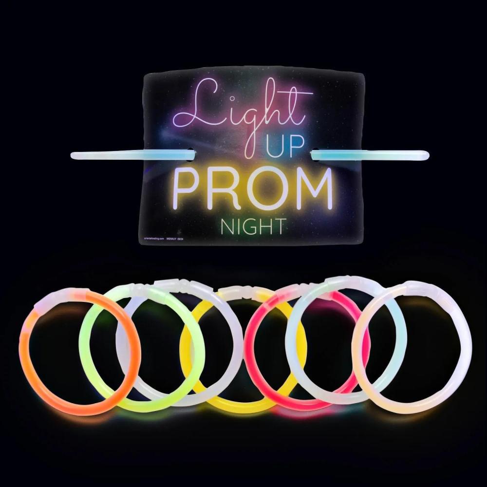 image:imageFun Express 8 Light Up Prom Night Glow Bracelets with Card for 48