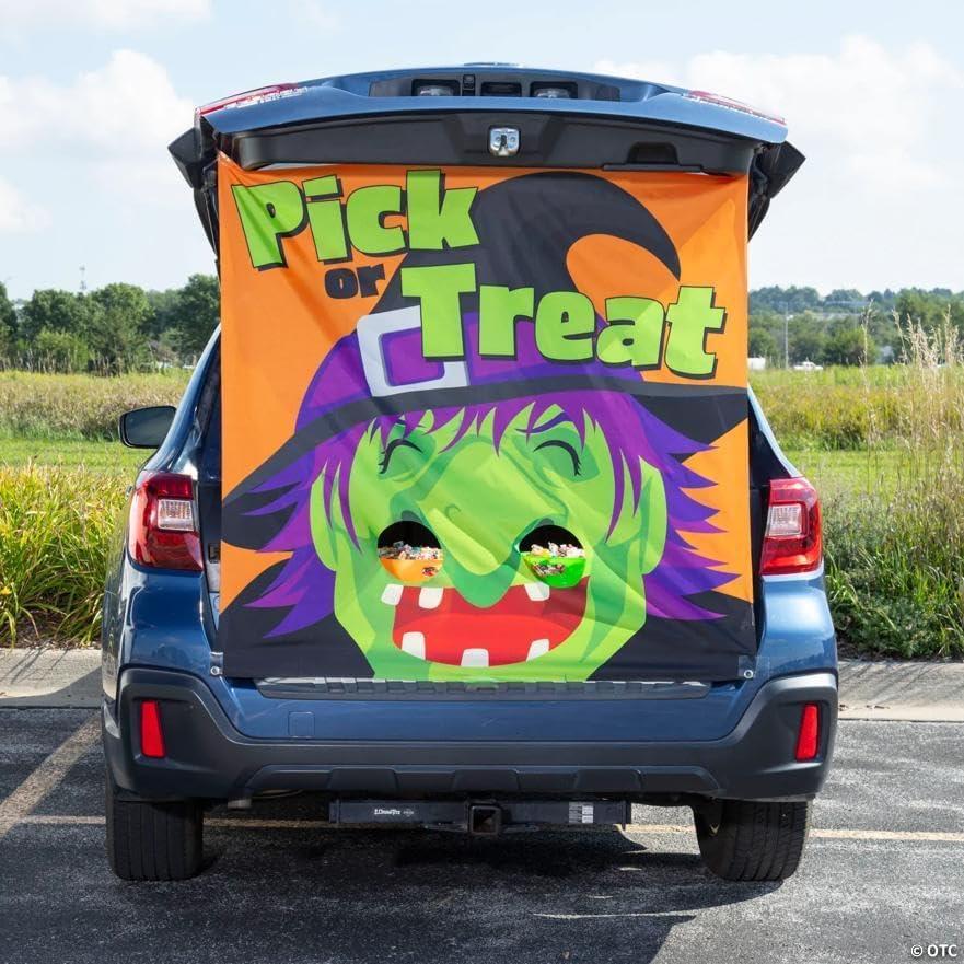 image:imageFun Express 48 x 48 Halloween Witch Pick or Treat Polyester TrunkorTreat Cover