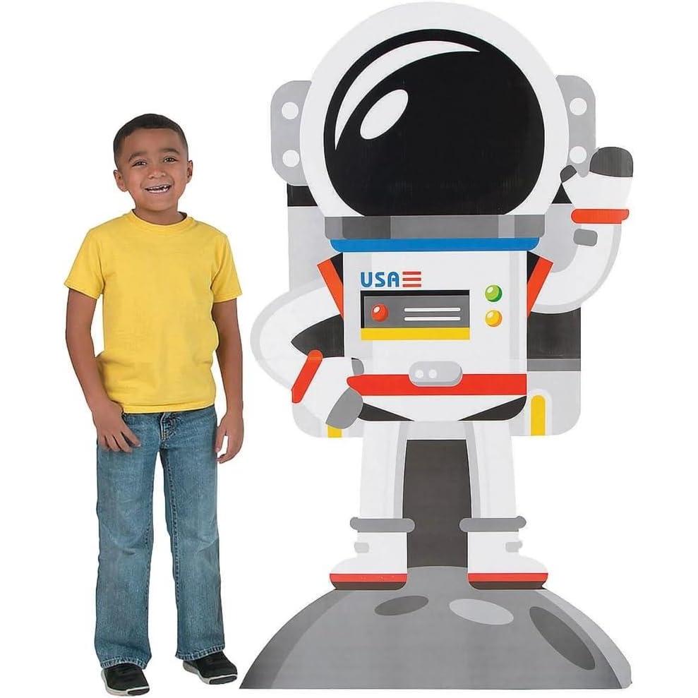 image:imageFun Express Life Size Cardboard Cutout Astronaut Standee Over 45 Feet Tall Space Party Decorations NASA Theme Photo Prop for Trunk or Treat VBS amp Birthday Events Planet Decor StandUp Display