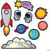 Fun Express Value Outer Space Trunk-or-Treat Cardstock Decorating Kit – 9 Pieces