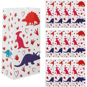 10″ Valentine’s Day Dinosaur Paper Treat Bags – 12 Pieces