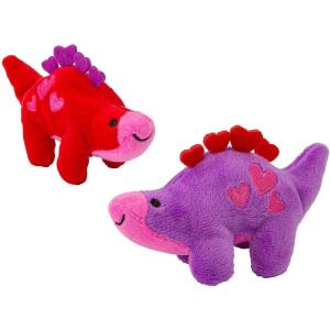 Fun Express 4 1/2″ x 3 1/4″ Mini Valentine’s Day Stuffed Dinosaur Toys – 12 Pieces