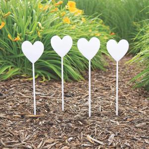 Fun Express Heart Yard Signs – Perfect for Parties, Events, and Celebrations – 4″ x 4 Vibrant Heart-Shaped Decor for Your Yard or Garden – 12 Pieces