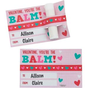 Fun Express Lip Cover Valentine Exchanges with Card for 24 Multicolor