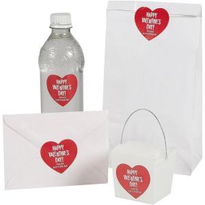 Fun Express Personalized Happy Valentine’s Day Stickers, Bulk 48 Pieces