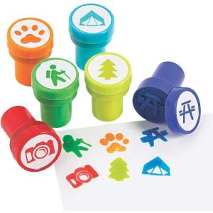 Fun Express Self-Inking Bright Color Plastic Stampers – Fun Party Favors for Birthdays Halloween Christmas Valentine’s Day & More – Mess-Free Vibrant Stamps for All Occasions – 24 Pieces