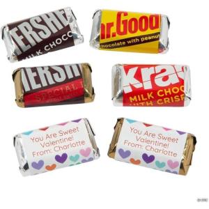 Personalized Valentine’s Day Mini Candy Bar Labels – 30 Pc.