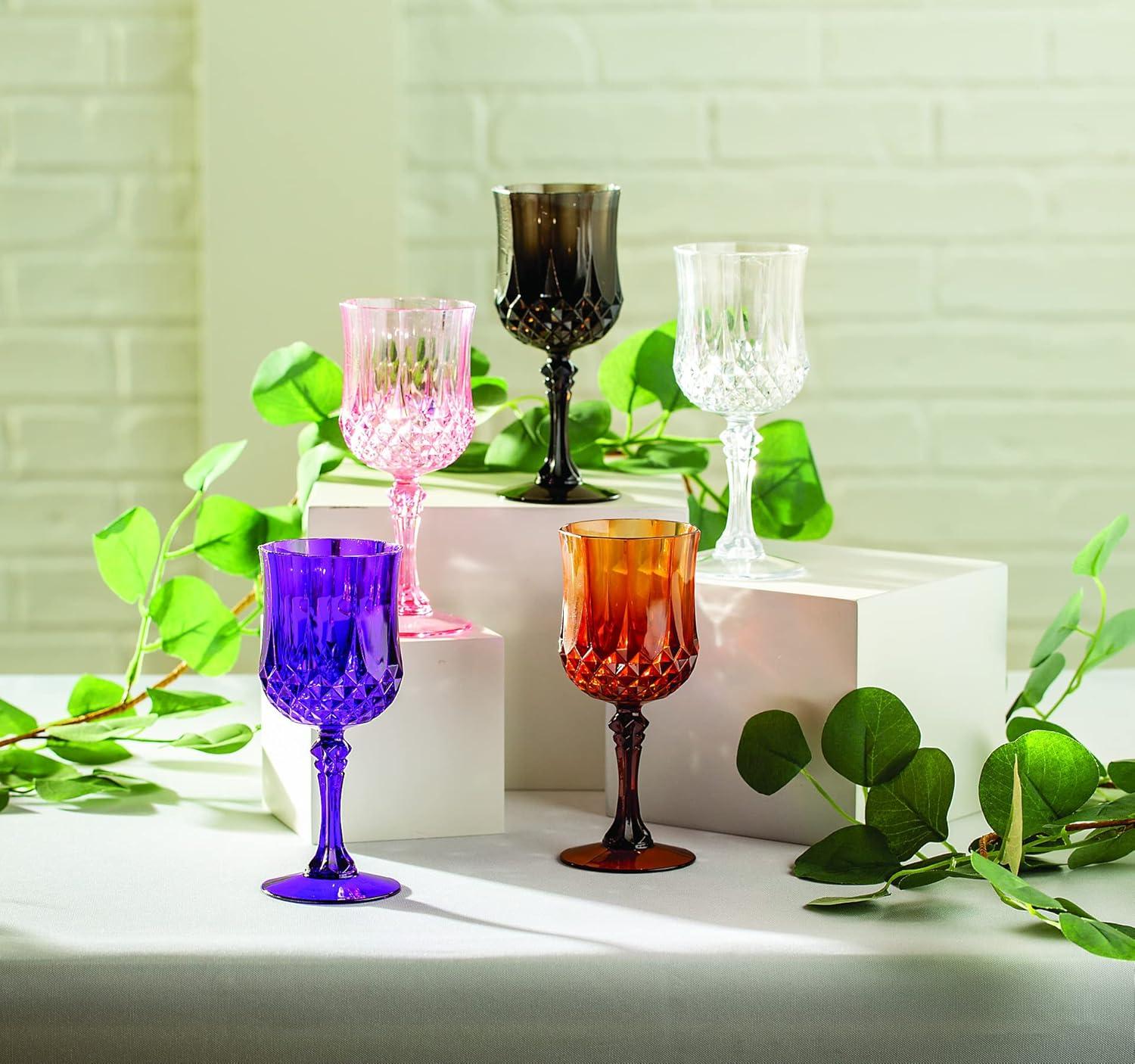 image:imageFun Express Pink Plastic Wine Glasses Set of 12 BPAFree Disposable Champagne Flutes amp Goblets for Parties Reusable Pink Cups for Valentines Galentines Day Weddings amp Special Occasions