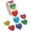 Fun Express – Prism Smile Face Heart Stickers for Valentine’s Day – Stationery – Roll – 100 Pieces