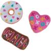 Fun Express Plush Valentine Donuts – Soft & Adorable Stuffed Toys for Valentine’s Day – Perfect for Party Favors Gifts Classroom Rewards & Sweet Decorations – Pink Red White – 4″ Each – 12 Pieces