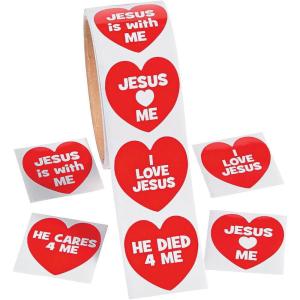 Fun Express – Jesus Loves Me Roll Sticker for Valentine’s Day – Stationery – Stickers – Stickers – Roll – Valentine’s Day – 1 Piece