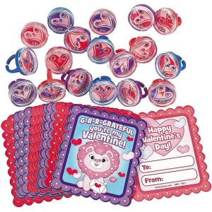 Fun Express – Valentine Pill Puzzle Ring Favors+Cards for Valentine’s Day – Jewelry – Jewelry General – Rings – Valentine’s Day – 324 Pieces