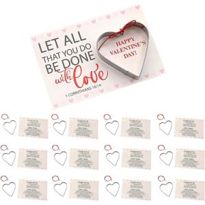Heart Cookie Cutter & Cookie Recipe Valentine Exchanges with Religious Card for 12