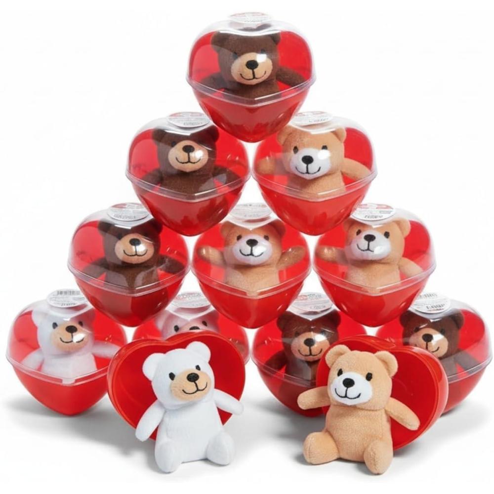 image:imageFun Express Plush Bear in Container for Valentines Day Toys Stuffed Farm amp Woodland 12 Pieces