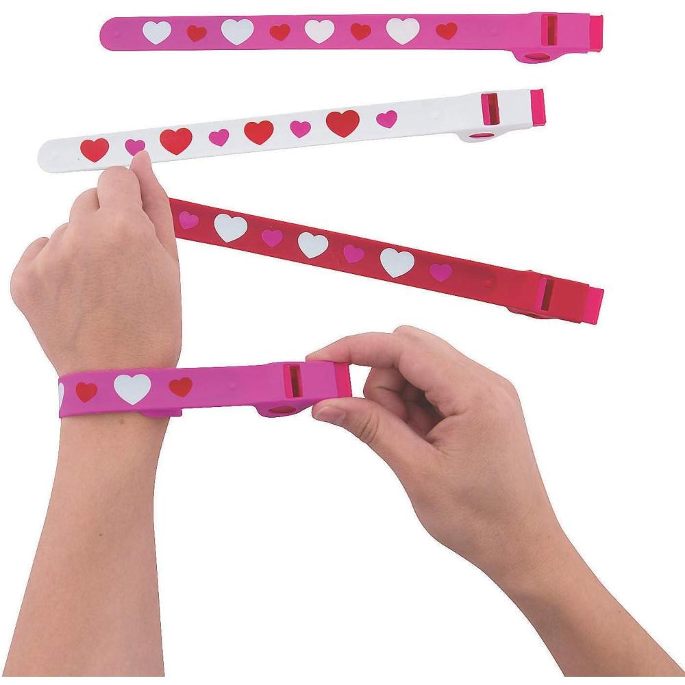 image:imageFun Express  Valentine Whistle Slap Bracelet for Valentines Day  Jewelry  12 Pieces