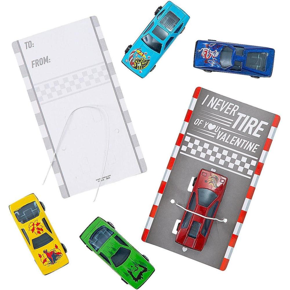 image:imageFun Express Mini Race Car Valentine Exchanges with Card for 30