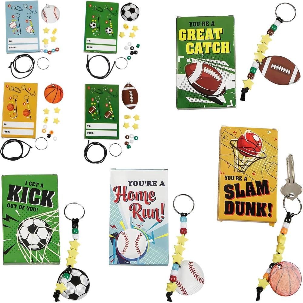 image:imageFun Express Sport Keychain Craft Kit Valentine Exchanges with Box for 24