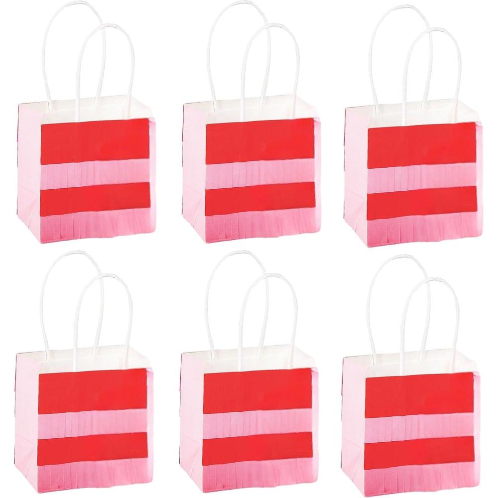 image:imageFun Express Valentine Tissue Fringe Treat Bags  Fun amp Colorful Party Favor Bags for Valentines Day Weddings Birthdays amp Special Occasions  Tissue Fringe Design Perfect for Gifts amp Treats  12 Pieces