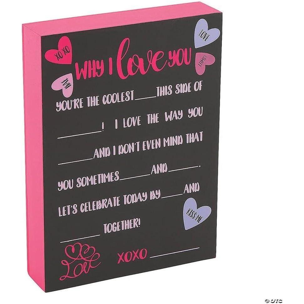 image:imageValentine Chalkboard Tabletop Sign Valentines Day Home Decor Wood
