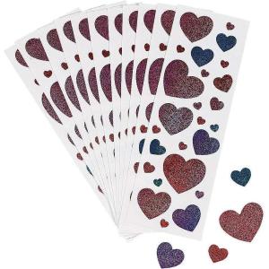 Fun Express – Glitter Heart Stickers (12pc) for Valentine’s Day – Stationery – Stickers – Stickers – Sheets – Valentine’s Day – 12 Pieces
