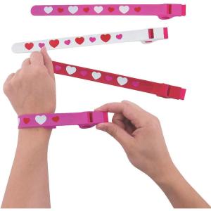 Fun Express – Valentine Whistle Slap Bracelet for Valentine’s Day – Jewelry – 12 Pieces