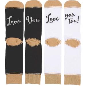 Fun Express Lillian Rose™ Love You Love You Too Socks – Romantic Couples Apparel Accessories for Anniversaries Valentine’s Day and Special Occasions – White with Red Text Comfortable Fit – 1 Pair