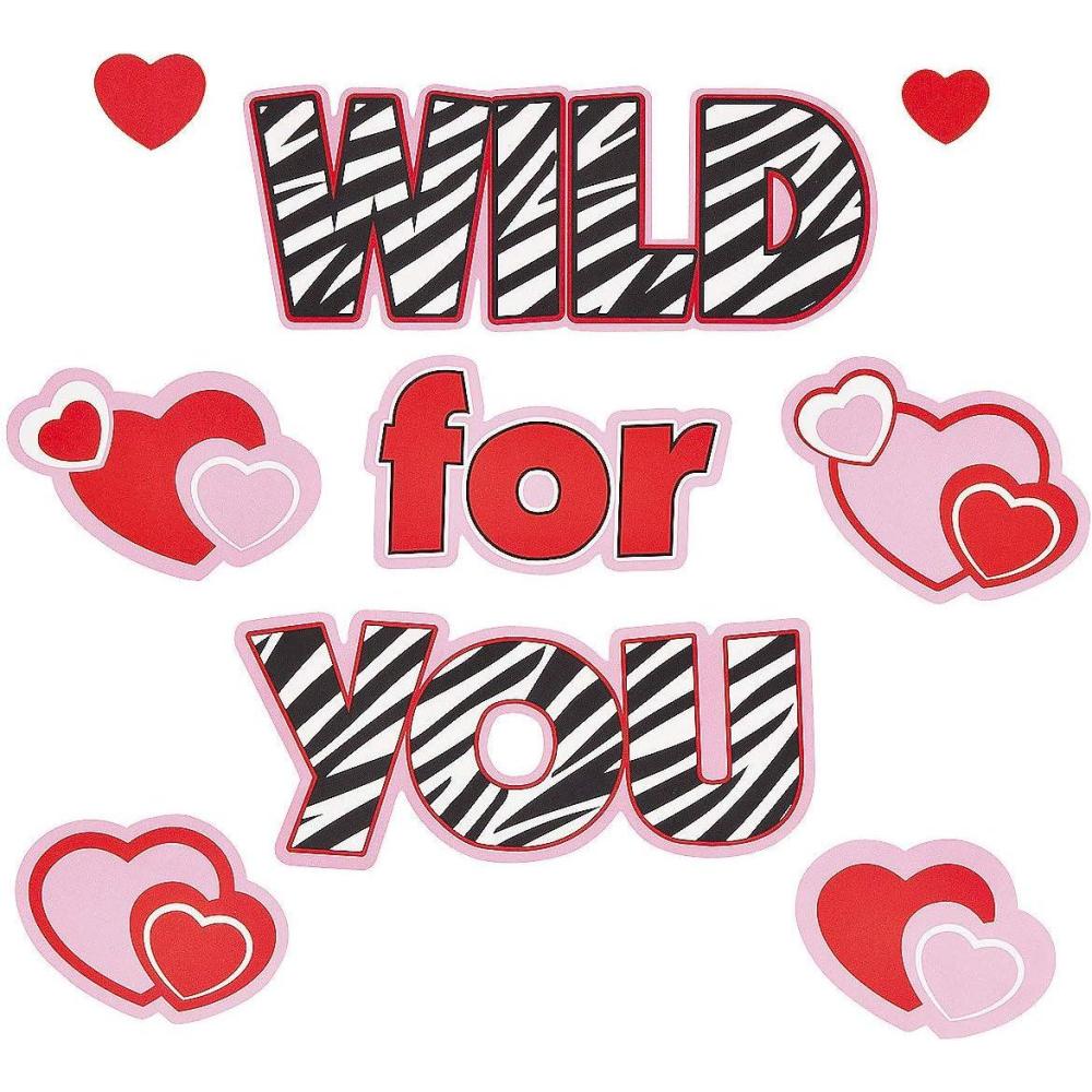 image:imageFun Express  Wild For You Window Clings for Valentines Day  Party Decor  Wall Decor  Wall amp Window Clings  Valentines Day  1 Piece